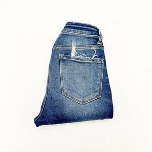 Flying Monkey Dark Wash Denim Skinny Jeans Raw Hem Size 25